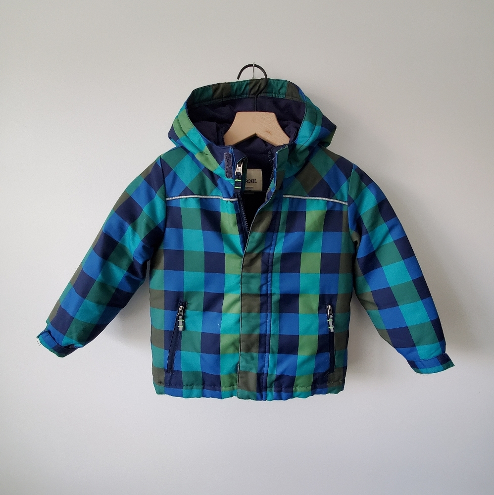 Cherokee | Blue Green Plaid Double Layer Coat